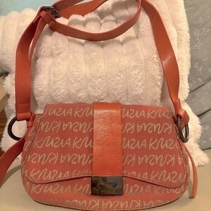 KRIZIA Canvas & Leather Graphic Bag